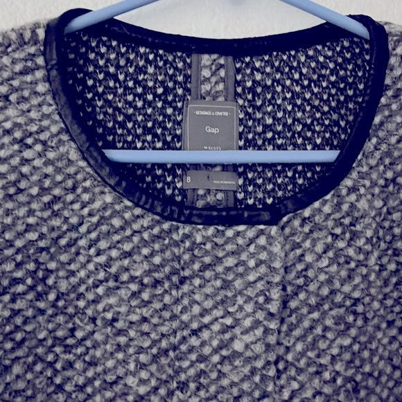 GAP Birdseye knit round neck blazer. Grey/Black. Size 8. - Picture 2 of 4